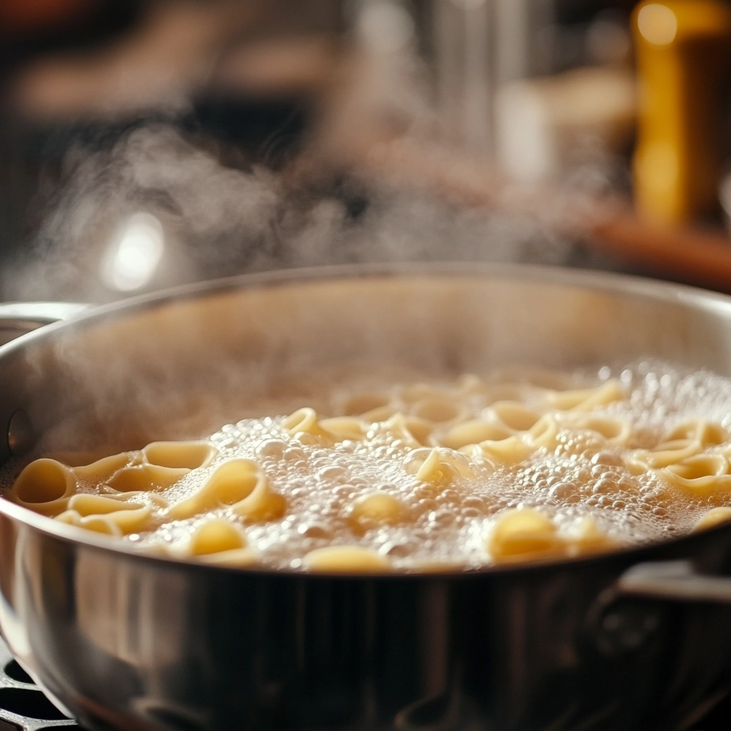 Boiling sacchetti pasta in pot Boiling sacchetti pasta in pot