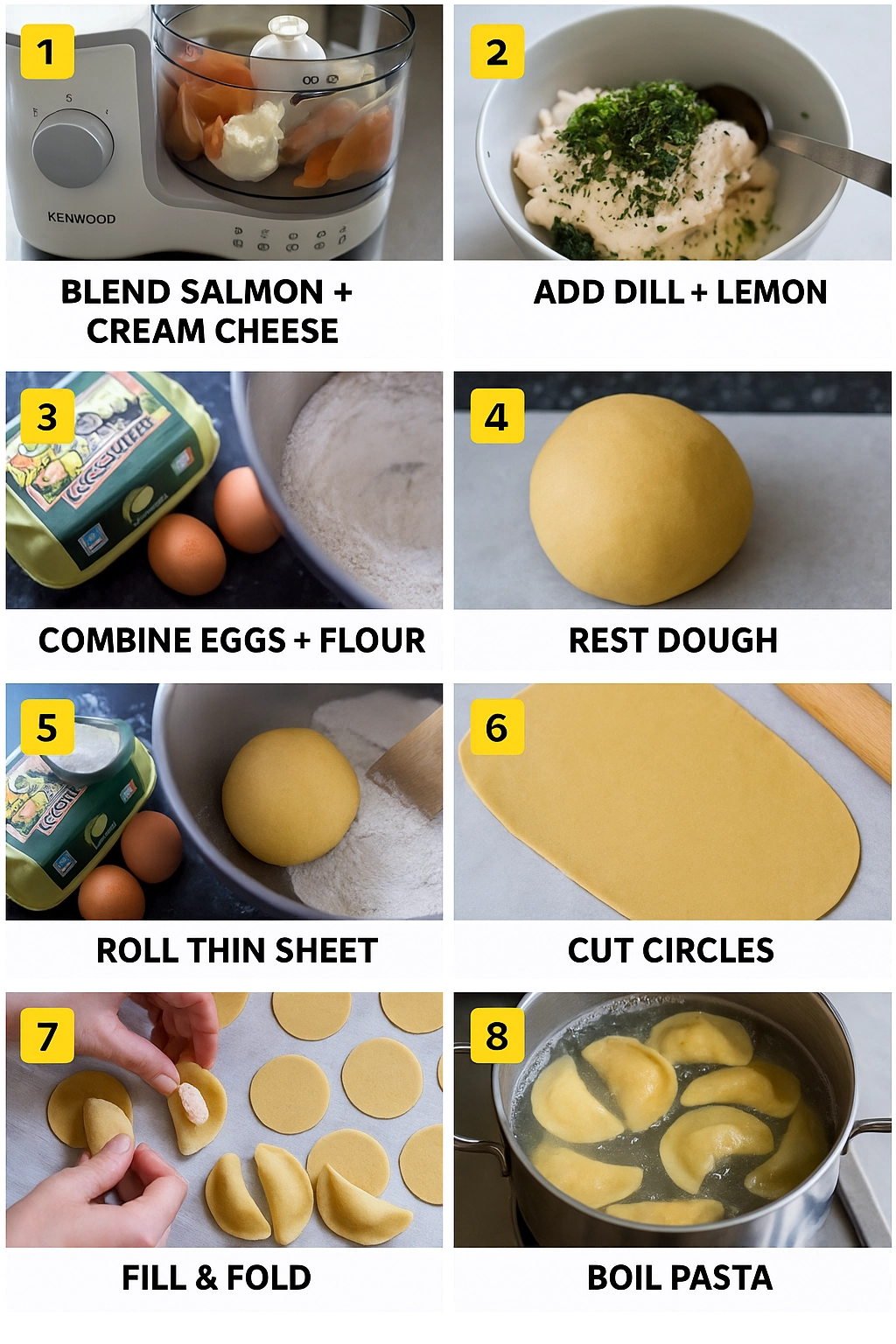 How to Shape Mezzaluna Pasta Recipe Mezzaluna Pasta Recipe step by step shaping half-moon pasta