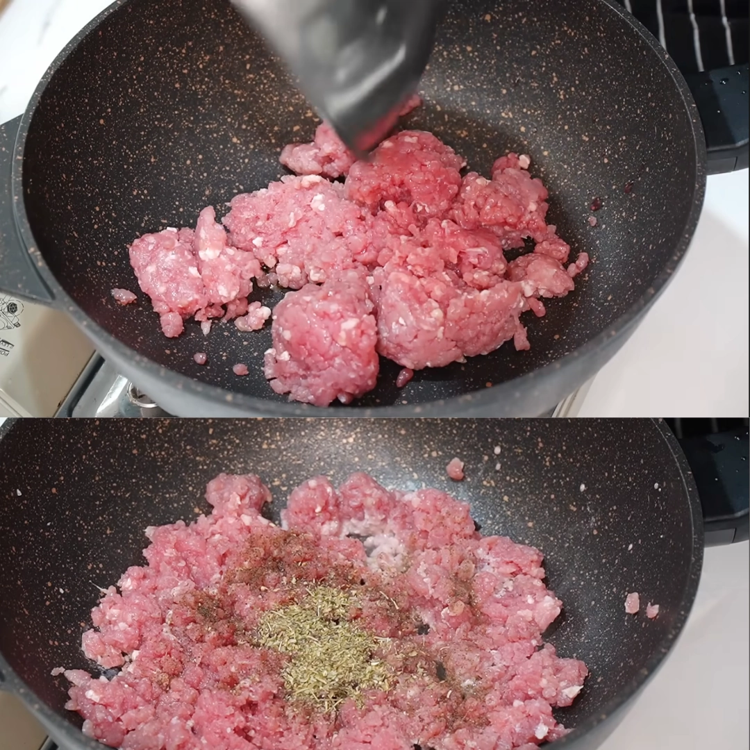 creamy-beef-bowtie-pasta-ingredients (2) Ingredients for creamy beef and bowtie pasta
