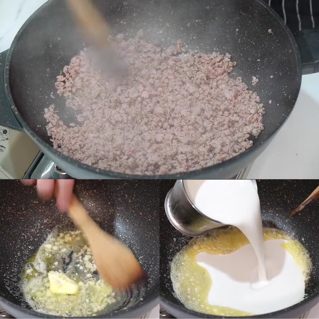 creamy-beef-bowtie-pasta-ingredients (3) Ingredients for creamy beef and bowtie pasta