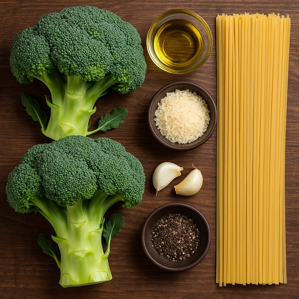 creamy-broccoli-pasta-ingredients Creamy Broccoli Pasta Ingredients