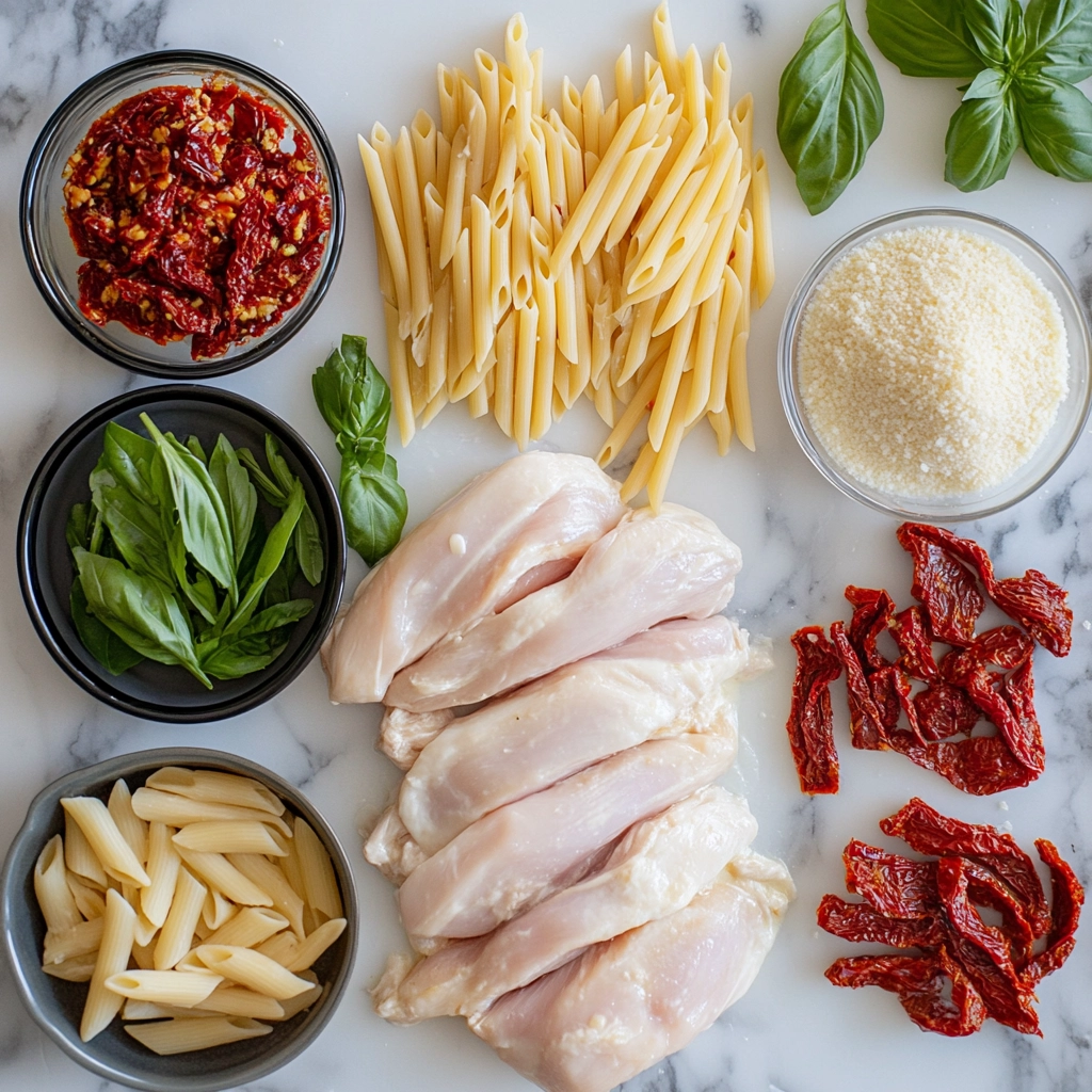 Ingredients for marry me chicken pasta Ingredients for marry me chicken pasta