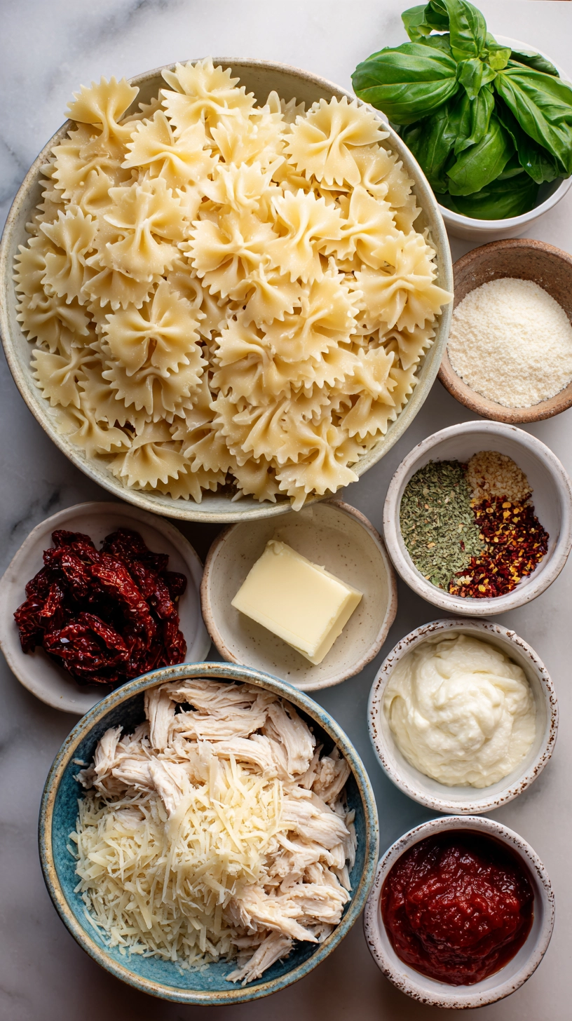 marry-me-chicken-pasta-ingredients Ingredients for Marry Me Chicken Pasta recipe