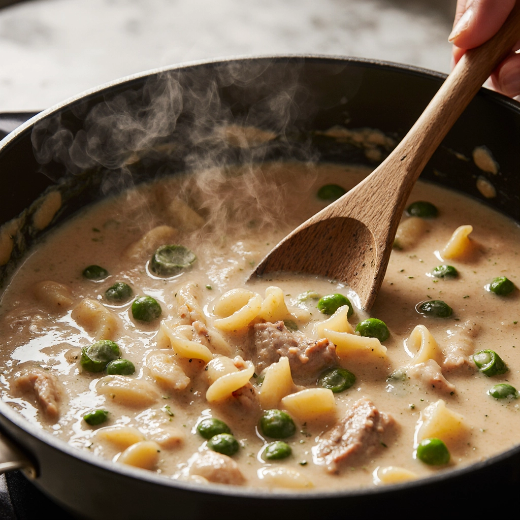 one-pot-ditalini-pasta-recipe One-pot creamy ditalini pasta with peas and chicken