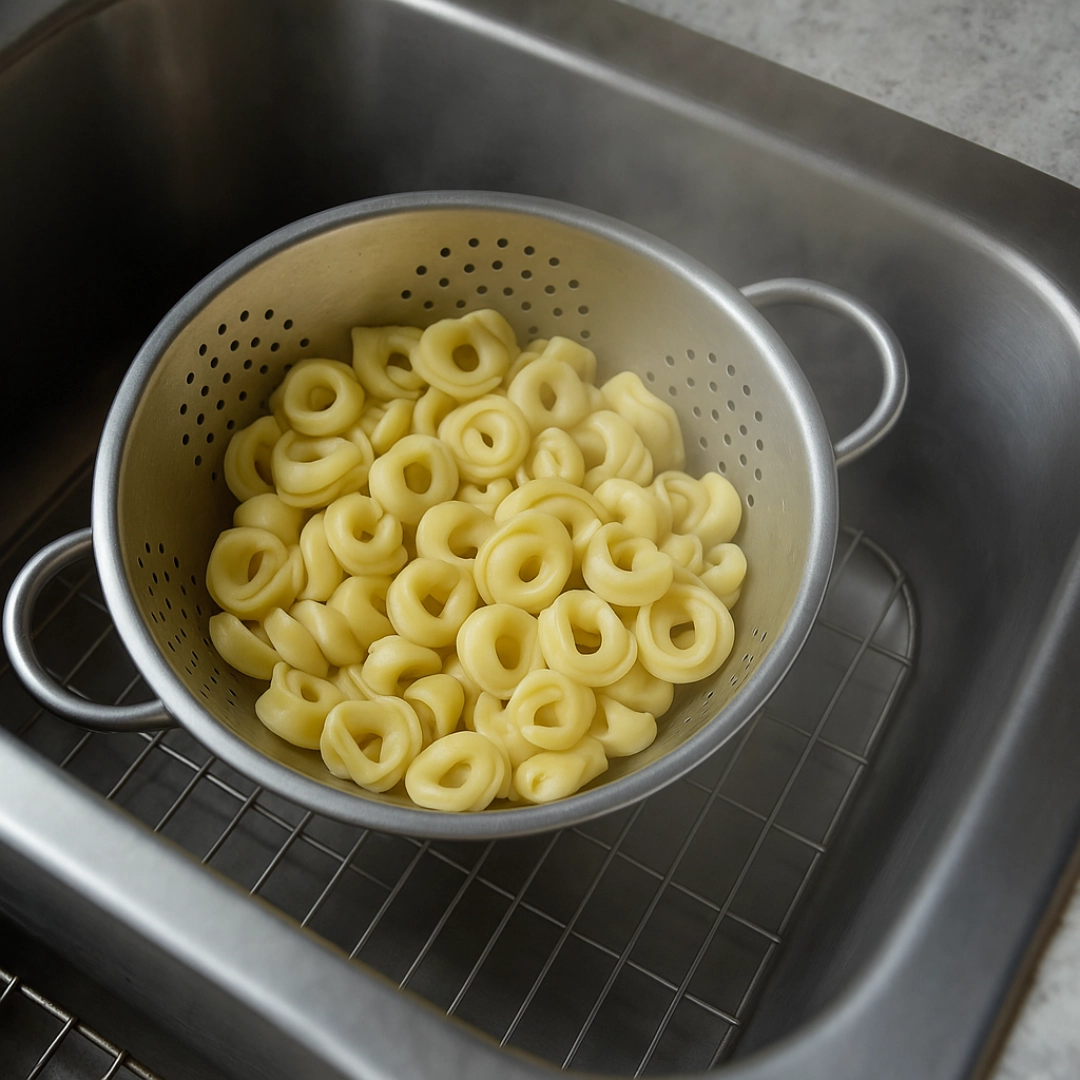 tortellini-cooking.jpg, salad-ingredients-prep.jpg, mixing-pesto-salad cooking tortellini, chopping vegetables, mixing pesto salad
