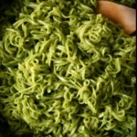 creamy green healthy pasta sauce in bowl