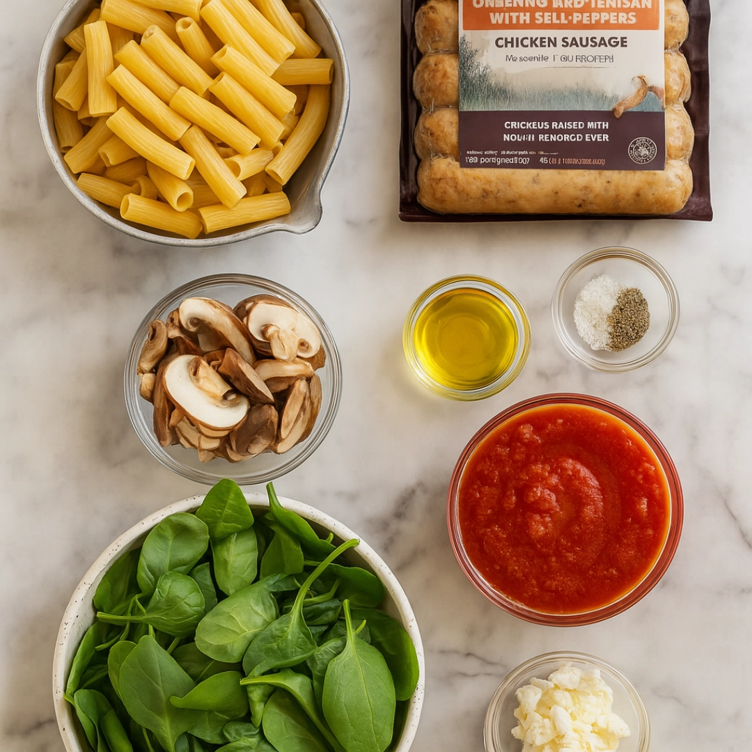 healthy-chicken-sausage-ingredients.jpg healthy chicken sausage ingredients on cutting board