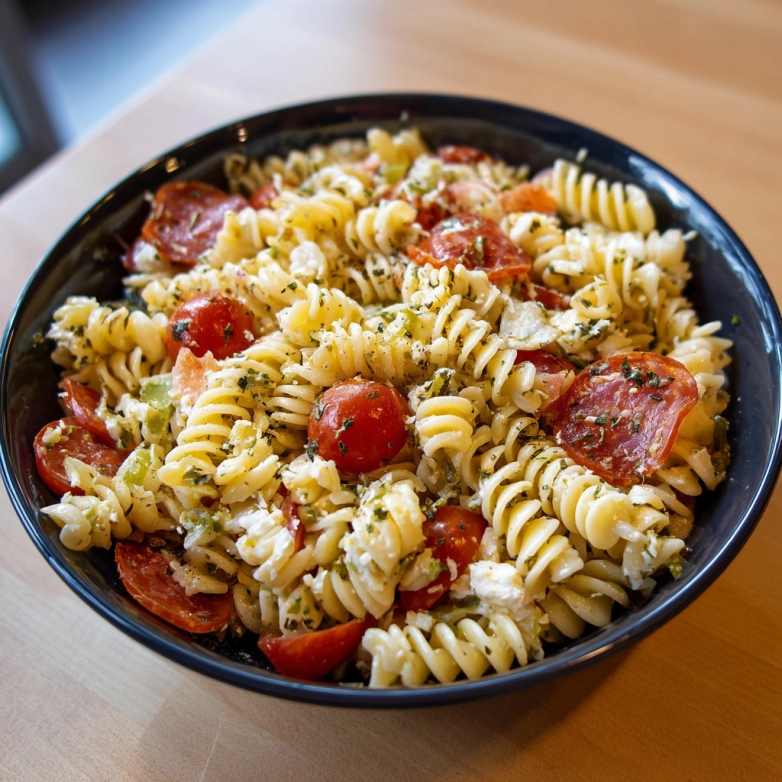 pasta-salad-with-pepperoni-featured.jpg pasta salad with pepperoni in a summer bowl