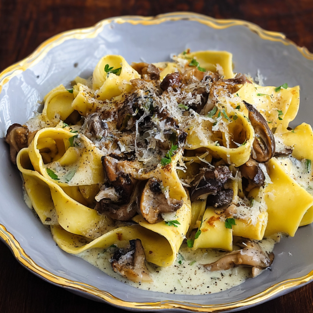 mushroom-pappardelle-creamy-recipe creamy mushroom pappardelle pasta