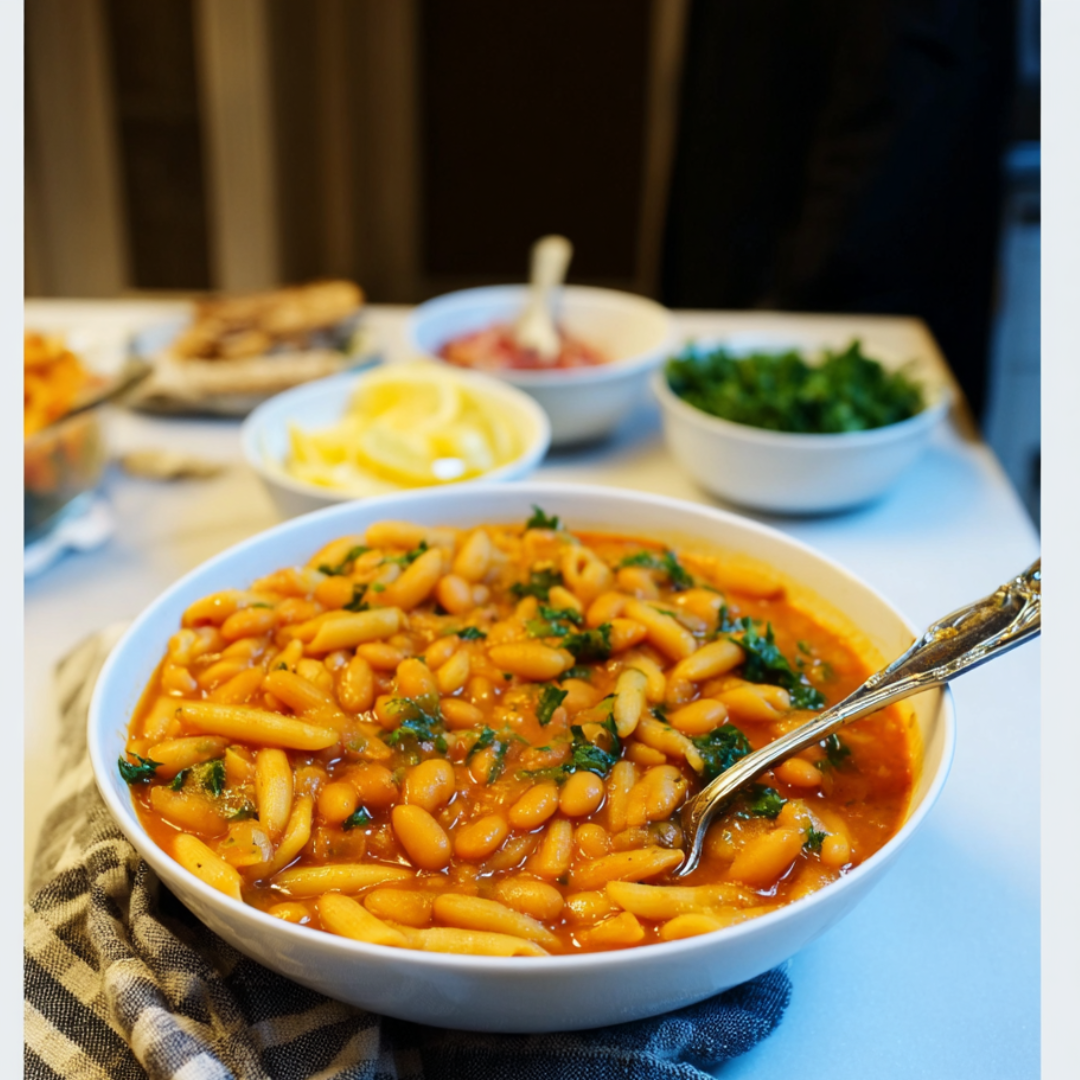 pasta-e-fagioli-recipe-bowl Hearty bowl of pasta e fagioli recipe served with fresh herbs