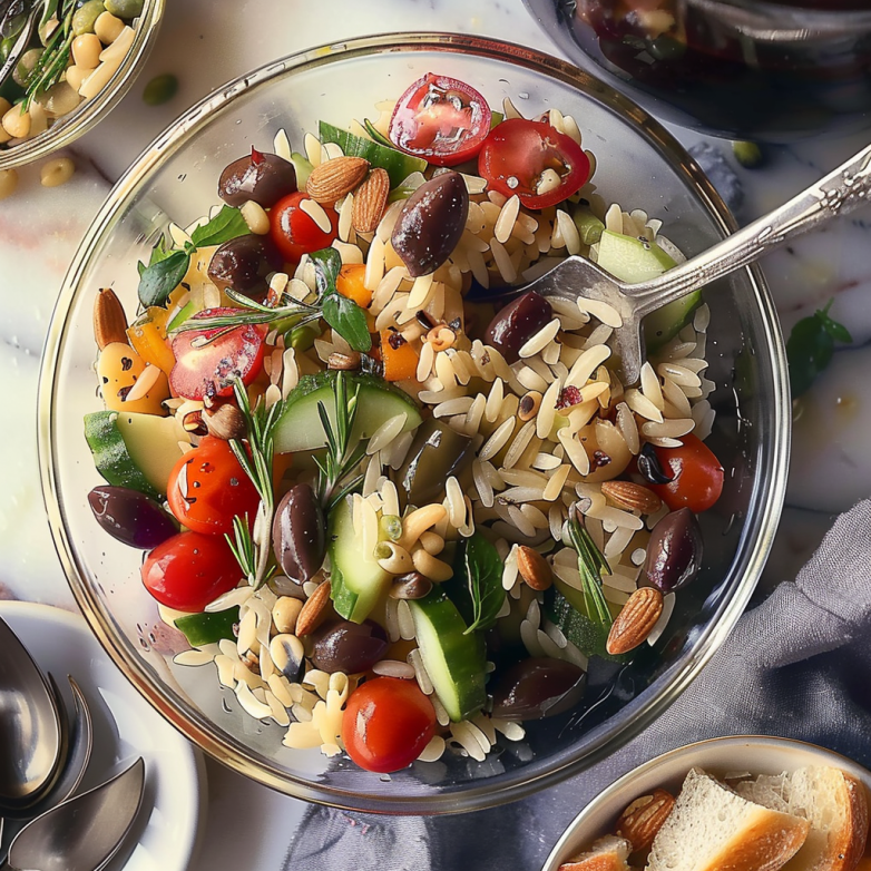 Orzo Pasta Salad Recipe-5aa4-459c-a3eb-82b07b6afcf8 Orzo pasta salad with Mediterranean vegetables and feta cheese