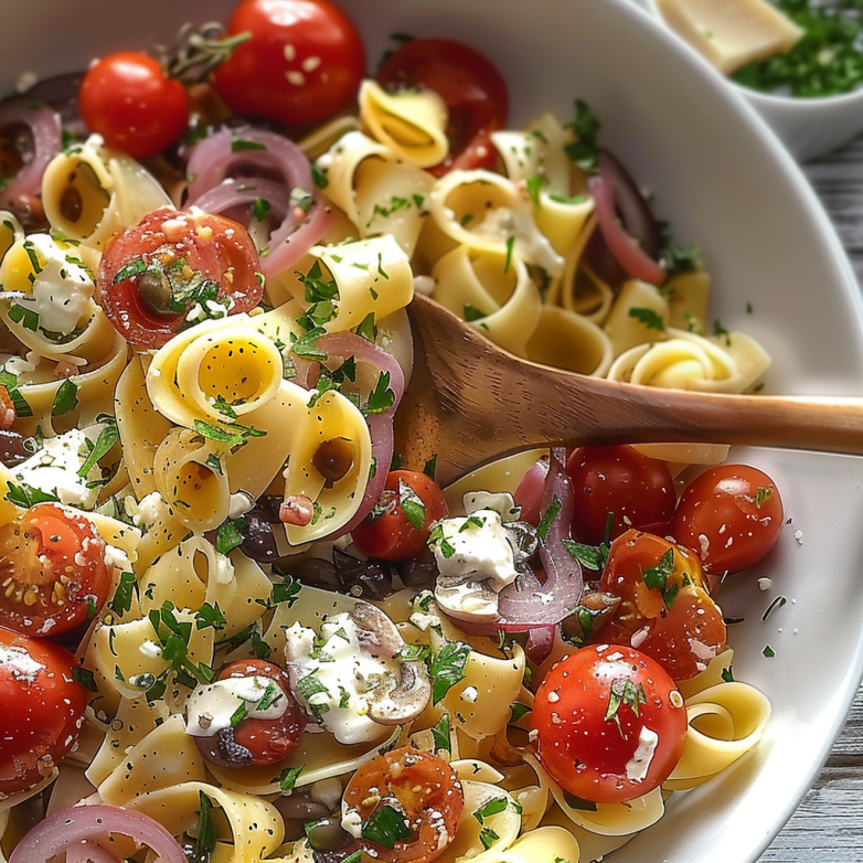 Italian Tortellini Pasta Salad Recipe Italian tortellini pasta salad with cheese-filled pasta and fresh veggies