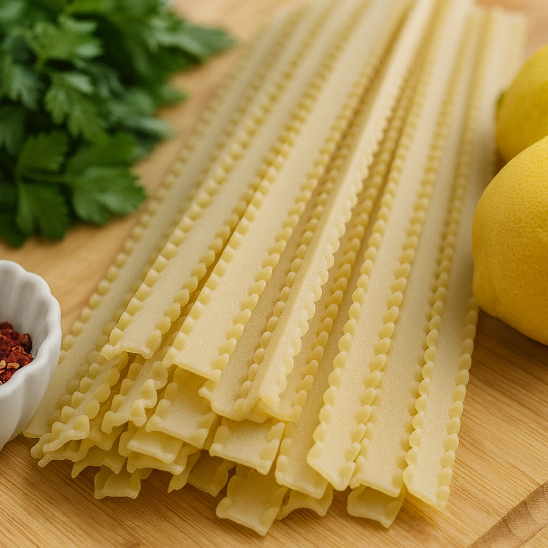 Ingredients for Lemon Ricotta Pasta with Shrimp Ingredients for lemon ricotta pasta with shrimp on a kitchen counter