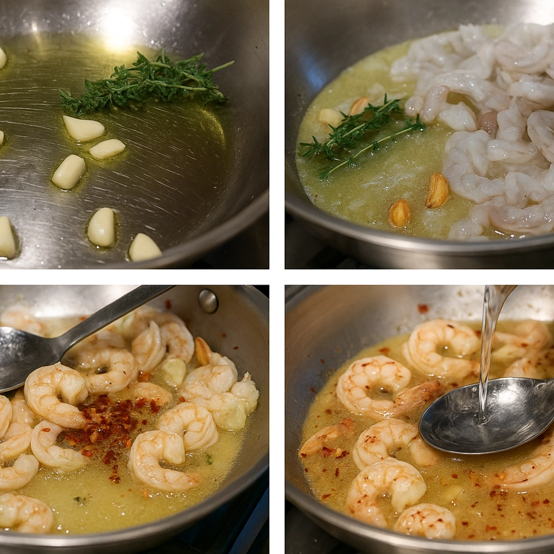 How to Make Lemon Ricotta Pasta with Shrimp Cooking lemon ricotta pasta with shrimp in a skillet