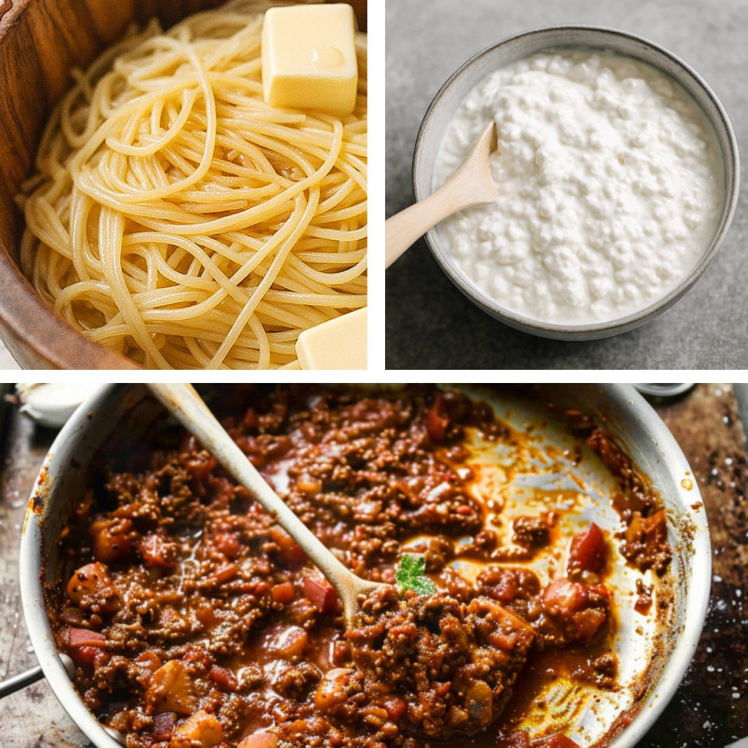 Step-by-step Million Dollar Spaghetti with chicken assembly