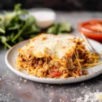 Million Dollar Spaghetti with chicken baked casserole