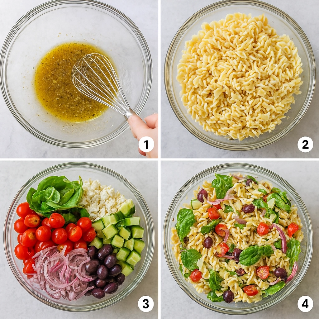 How to Make Mediterranean Pasta Salad Recipe Step by step Mediterranean pasta salad recipe preparation