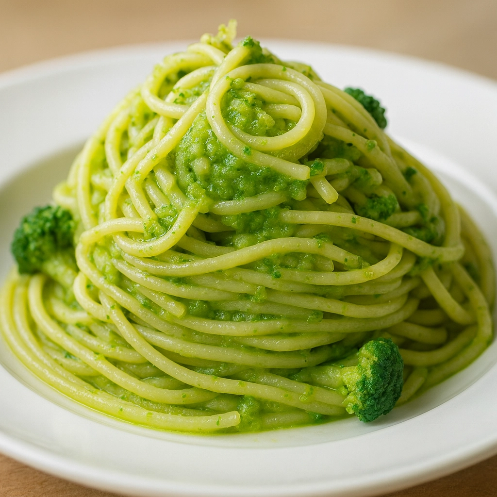 Creamy broccoli pasta in a white sauce