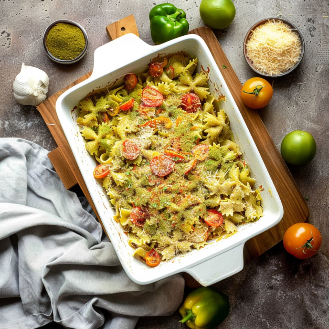 Creamy jalapeno pesto pasta with basil and parmesan