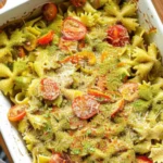 Creamy jalapeno pesto pasta with basil and parmesan