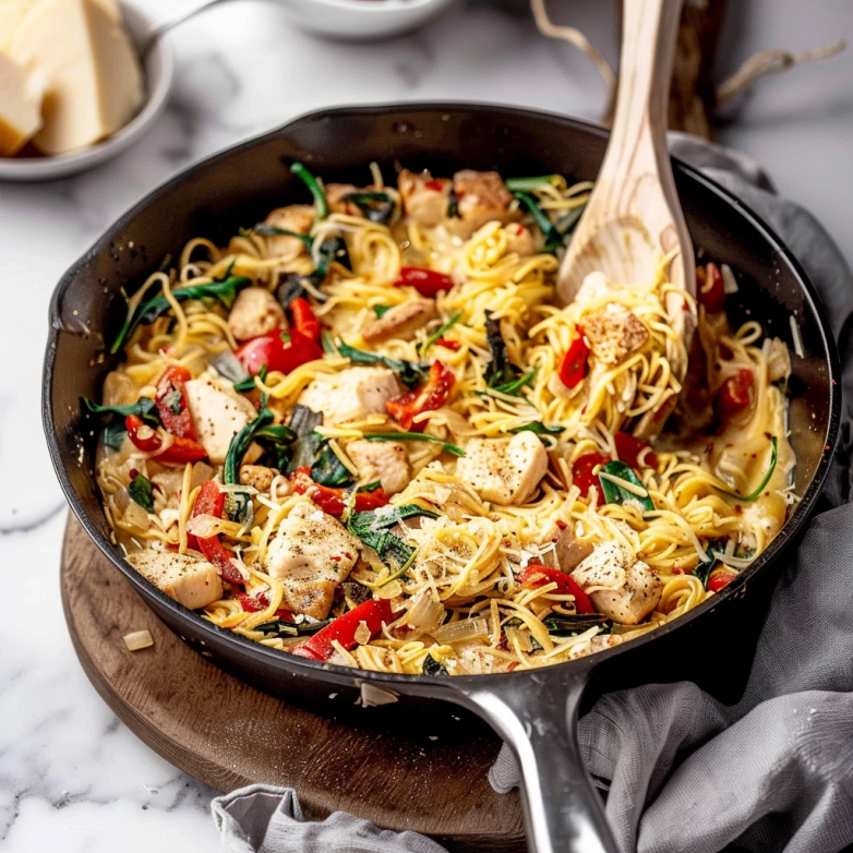 Tuscan Chicken and Spaghetti Squash creamy low-carb dinner