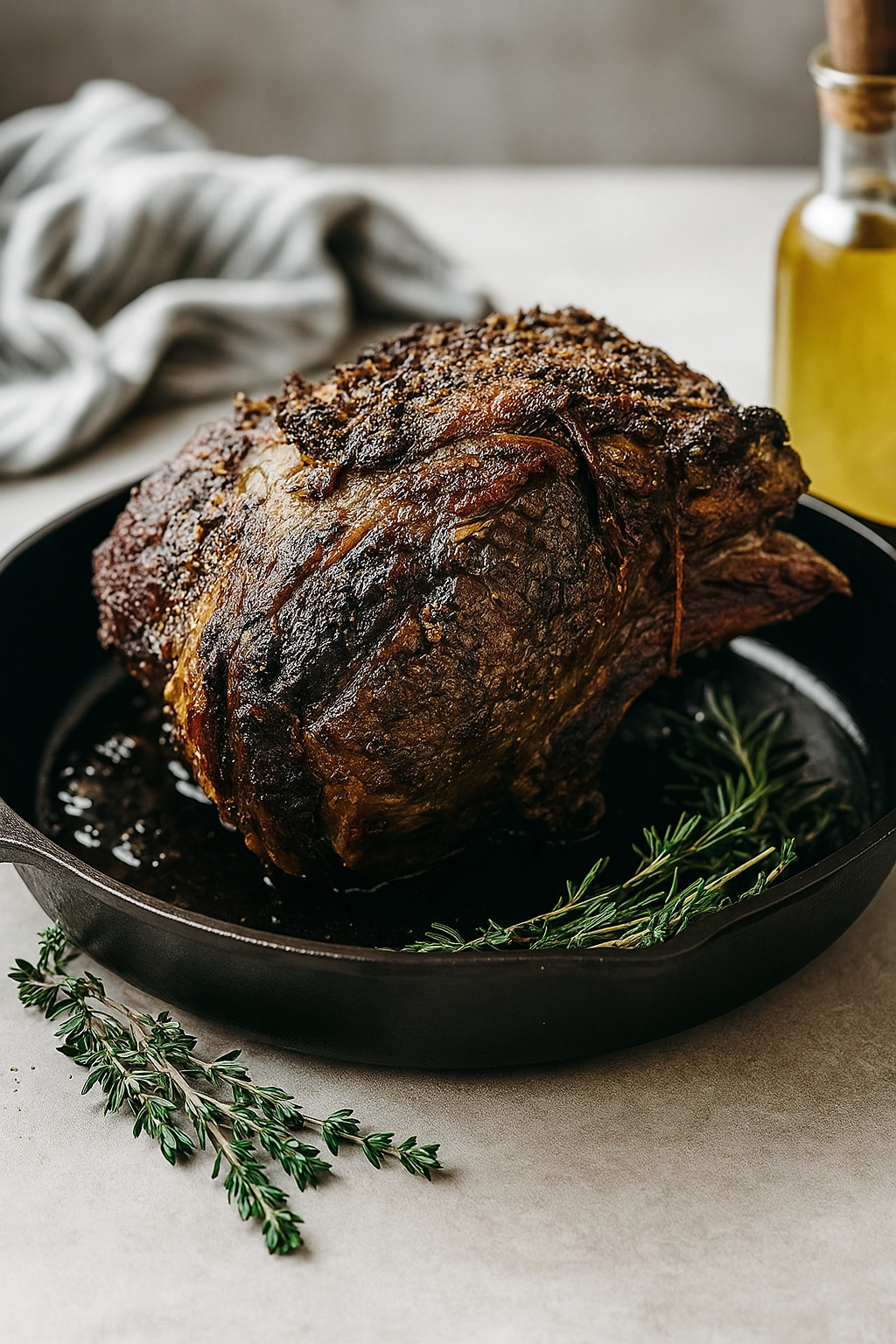 Step-by-step prime rib roast oven process with searing and roasting Step-by-step prime rib roast oven process with searing and roasting