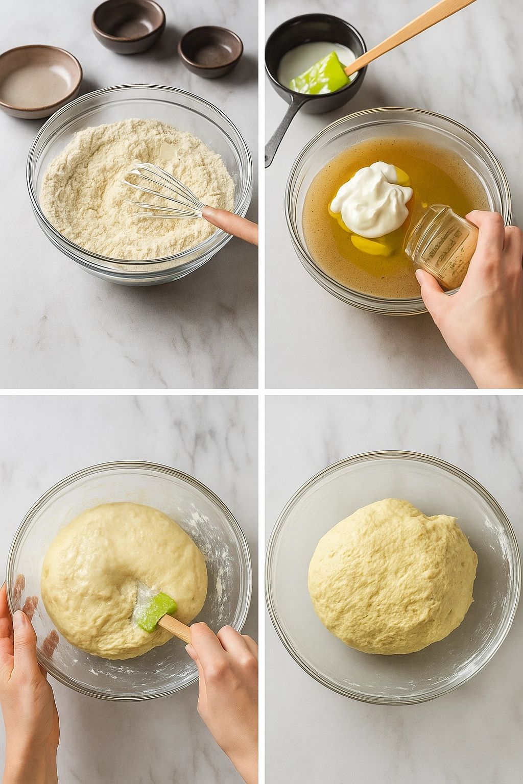 Step-by-step process of cooking gluten-free naan in a skillet Step-by-step process of cooking gluten-free naan in a skillet