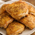 Crispy Oven Baked Chicken with golden brown skin