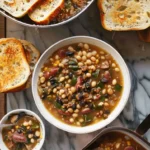 Southern black eyed peas recipe with bacon and collard greens
