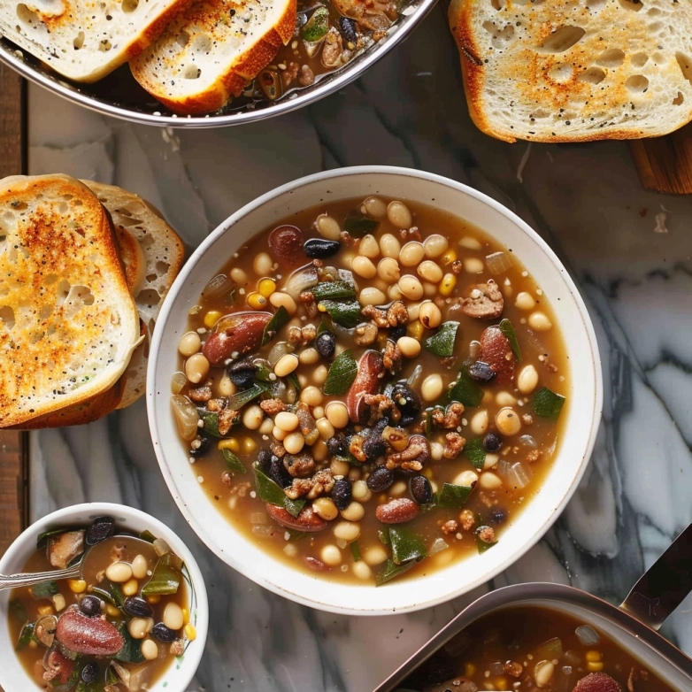 Southern black eyed peas recipe with bacon and collard greens