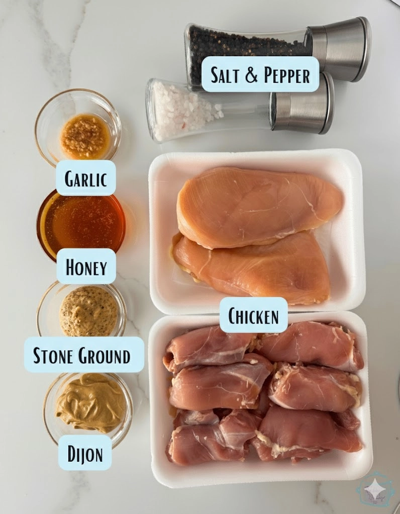 Ingredients for Slow Cooker Honey Mustard Chicken Ingredients for Slow Cooker Honey Mustard Chicken