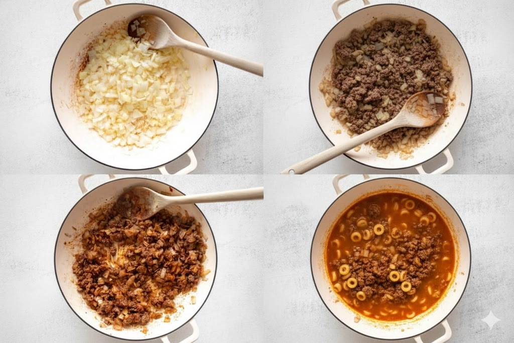 Cooking Gluten-Free Hamburger Helper Stroganoff step-by-step Cooking Gluten-Free Hamburger Helper Stroganoff step-by-step