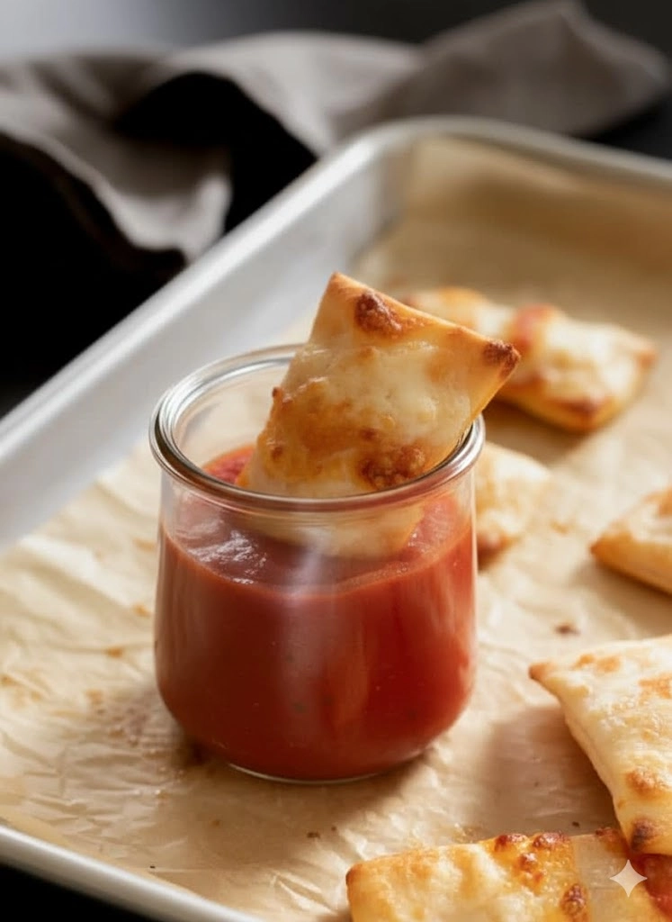 Gluten-Free Pizza Rolls on baking tray, crispy and golden Gluten-Free Pizza Rolls on baking tray, crispy and golden