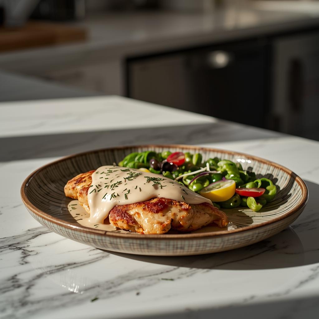 Easy Keto Low-Carb Open-Faced Chicken Cordon Bleu Recipe