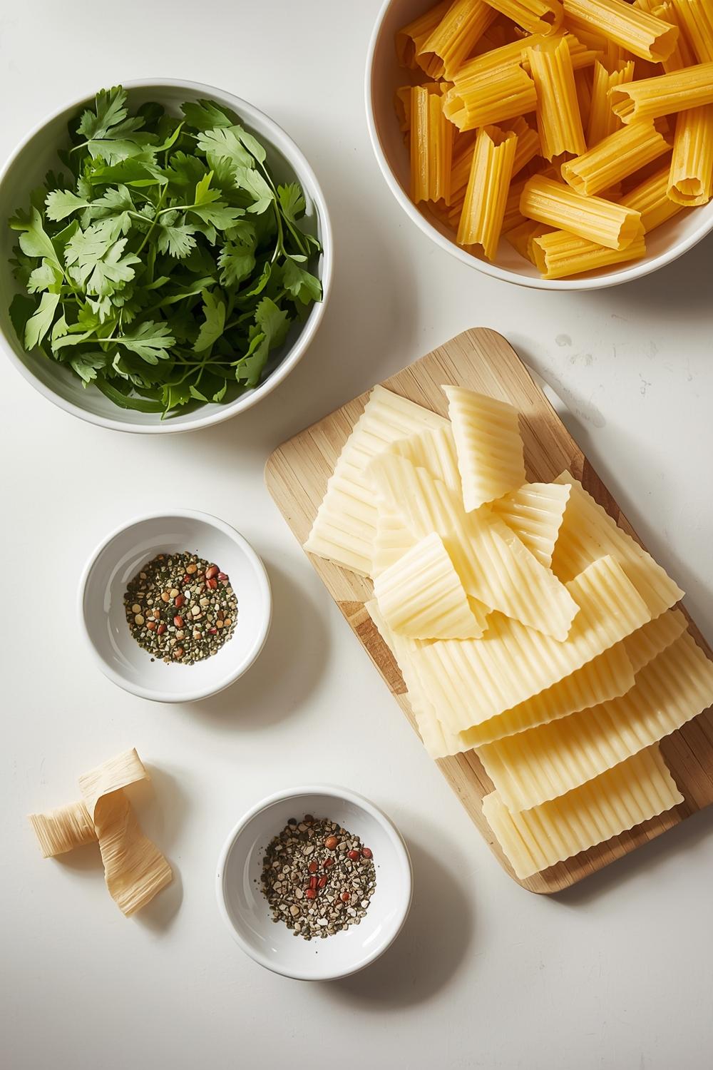 Ingredients for Meal prep: pasta