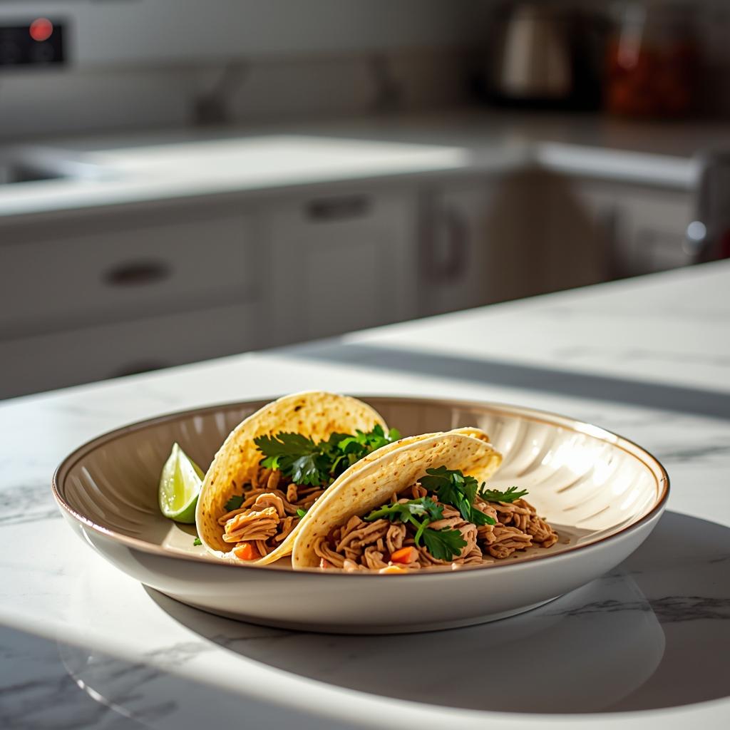 Easy Slow Cooker Pulled Chicken Tacos