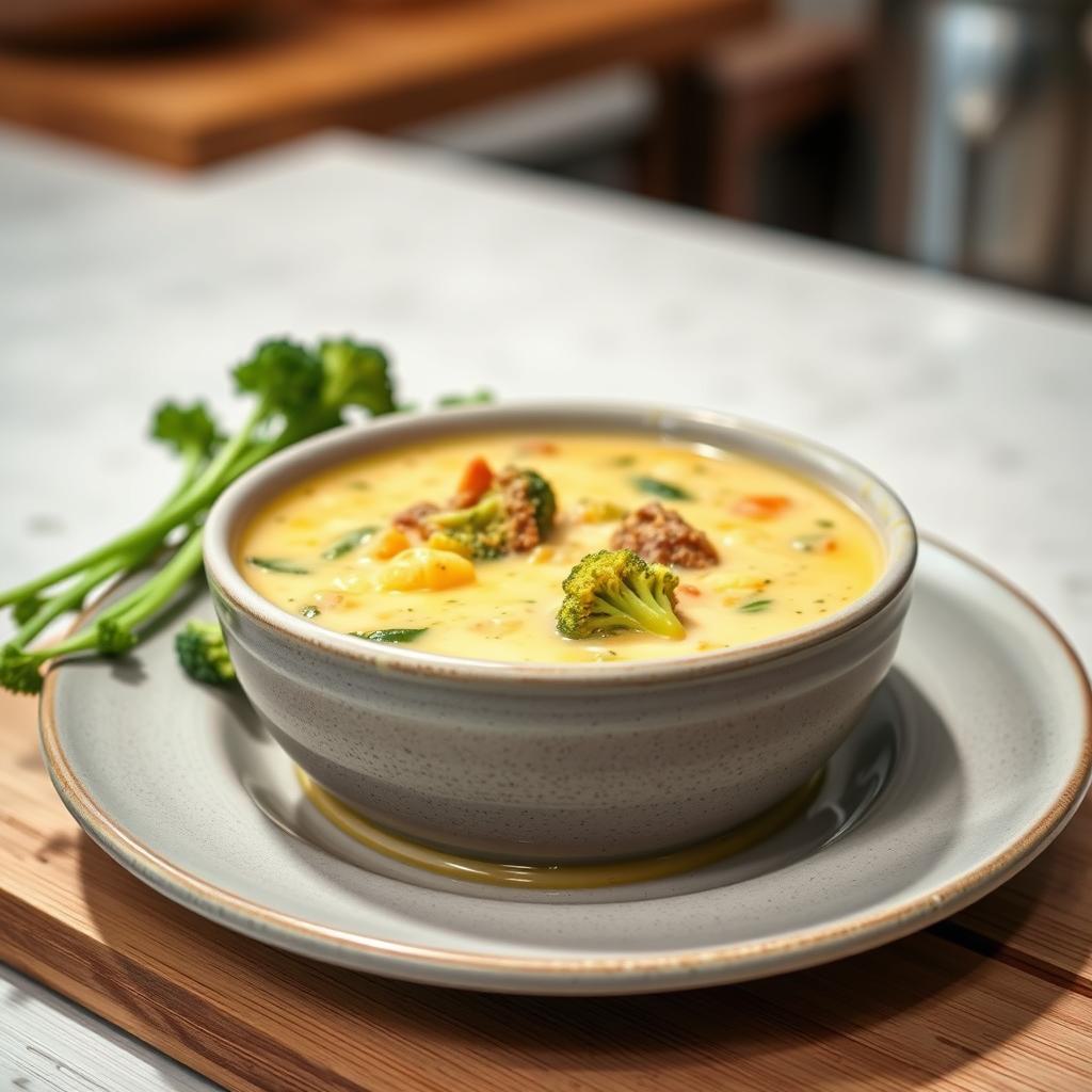 creamy broccoli cheddar soup with ground beef recipe