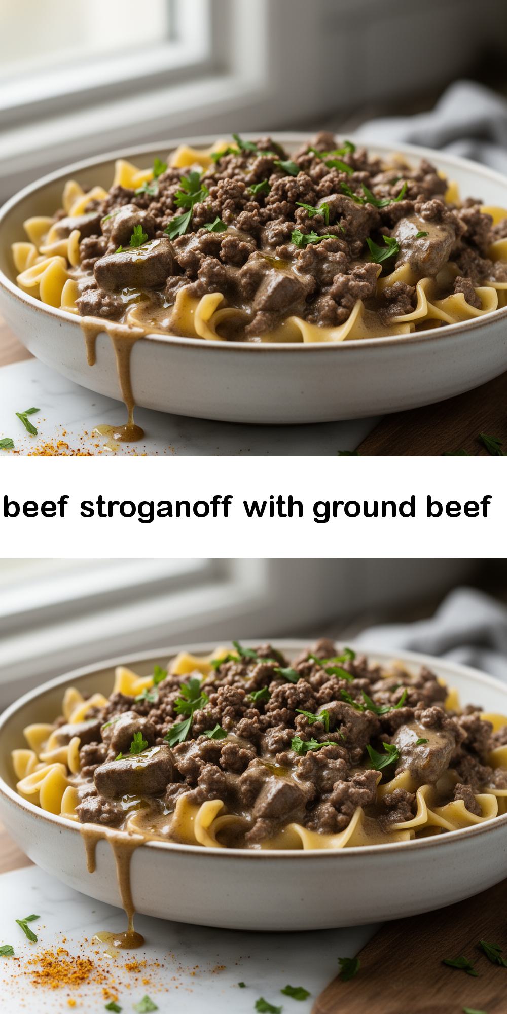 beef stroganoff with ground beef