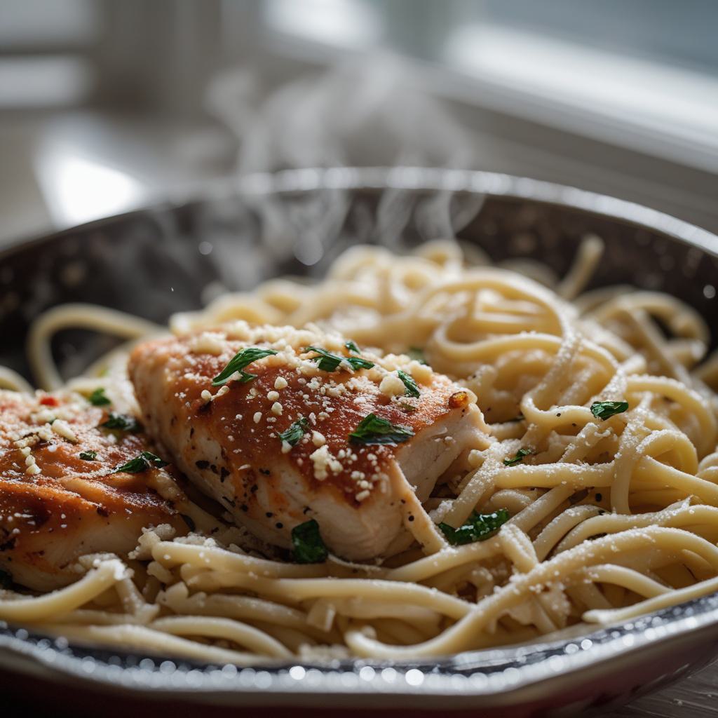 Creamy Garlic Parmesan Chicken Fettuccine