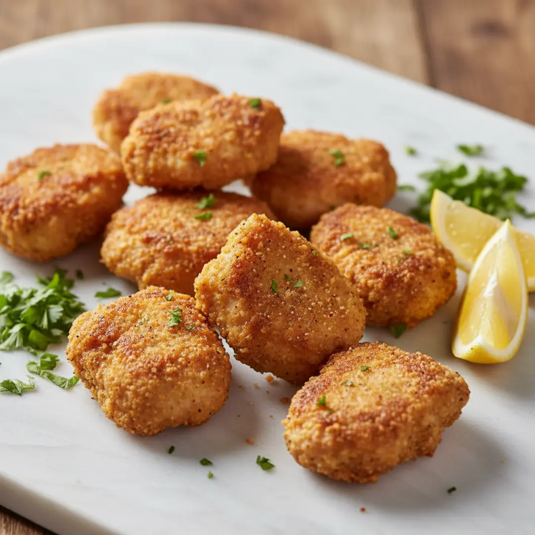 air fryer chicken nuggets recipe, crispy air fryer chicken chunks, air fryer boneless skinless chicken bites